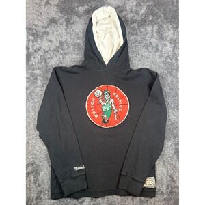 Mitchell & Ness Boston Celtics Hardwood Classics Black Waffle Knit Hoodie Kids M